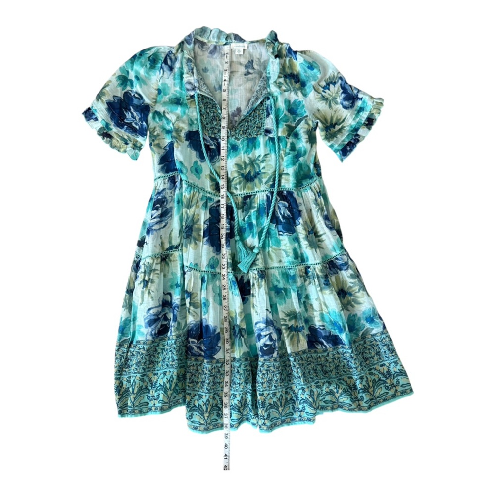 SUNDANCE Fields of‎ Beauty Floral Turquoise Boho 100% Cotton Dress XS - Picture 12 of 16